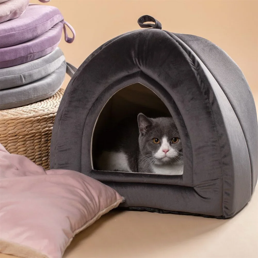 New - Original Packaging - Medium Size Cat Tent Cat Bed with Removable Cushion